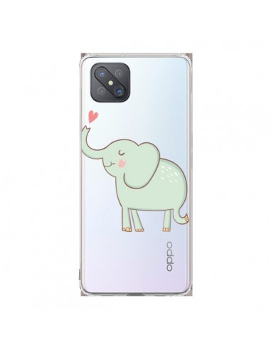 Coque Oppo Reno4 Z 5G Elephant Elefant Animal Coeur Love  Transparente - Petit Griffin