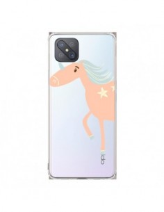 Coque Oppo Reno4 Z 5G Licorne Unicorn Rose Transparente -...