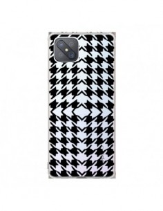Coque Oppo Reno4 Z 5G Vichy Carre Noir Transparente -...