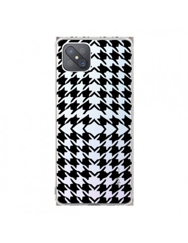 Coque Oppo Reno4 Z 5G Vichy Carre Noir Transparente - Petit Griffin