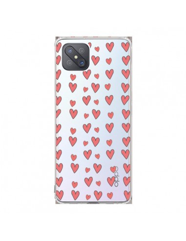 Coque Oppo Reno4 Z 5G Coeurs Heart Love Amour Rouge Transparente - Petit Griffin