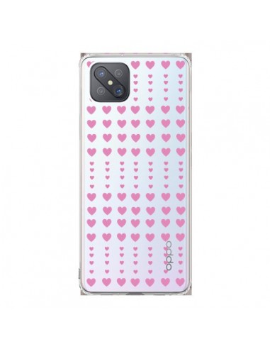 Coque Oppo Reno4 Z 5G Coeurs Heart Love Amour Rose Transparente - Petit Griffin