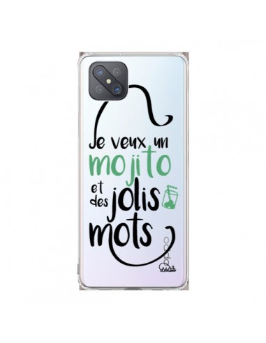 Coque Oppo Reno4 Z 5G Je veux un mojito et des jolis mots Transparente - Lolo Santo