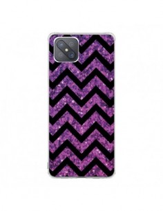 Coque Oppo Reno4 Z 5G Chevron Purple Sparkle Triangle...