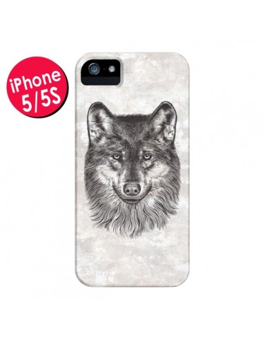 Coque Loup Gris pour iPhone 5 et 5S - Rachel Caldwell