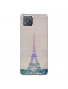 Coque Oppo Reno4 Z 5G I love Paris Tour Eiffel - Mary...