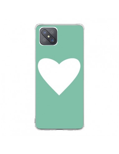 Coque Oppo Reno4 Z 5G Coeur Mint Vert - Mary Nesrala