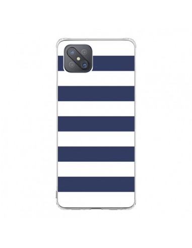 Coque Oppo Reno4 Z 5G Bandes Marinières Bleu Blanc Gaultier - Mary Nesrala