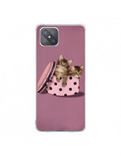 Coque Oppo Reno4 Z 5G Chaton Chat Kitten Boite Pois -...