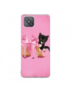 Coque Oppo Reno4 Z 5G Chaton Chat Noir Kitten Chaussure...