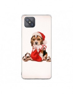 Coque Oppo Reno4 Z 5G Chien Dog Pere Noel Christmas -...