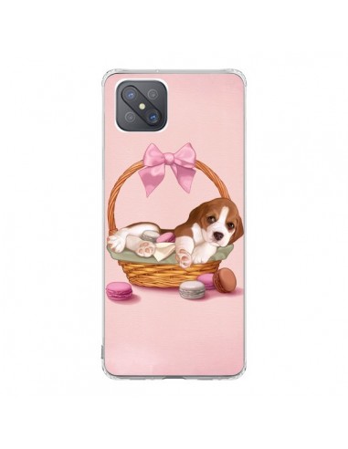 Coque Oppo Reno4 Z 5G Chien Dog Panier Noeud Papillon Macarons - Maryline Cazenave