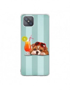 Coque Oppo Reno4 Z 5G Chien Dog Cocktail Lunettes Coeur -...