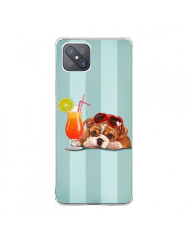 Coque Oppo Reno4 Z 5G Chien Dog Cocktail Lunettes Coeur - Maryline Cazenave