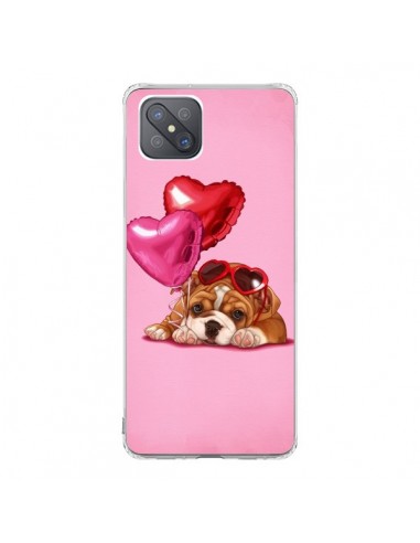 Coque Oppo Reno4 Z 5G Chien Dog Lunettes Coeur Ballon - Maryline Cazenave