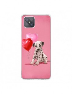 Coque Oppo Reno4 Z 5G Chien Dog Dalmatien Ballon Coeur -...