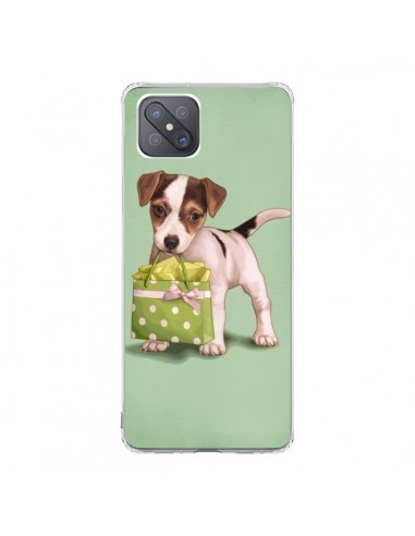 Coque Oppo Reno4 Z 5G Chien Dog Shopping Sac Pois Vert - Maryline Cazenave