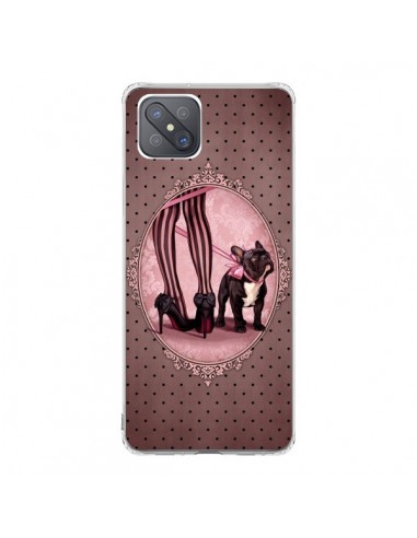 Coque Oppo Reno4 Z 5G Lady Jambes Chien Dog Rose Pois Noir - Maryline Cazenave