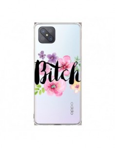 Coque Oppo Reno4 Z 5G Bitch Flower Fleur Transparente -...