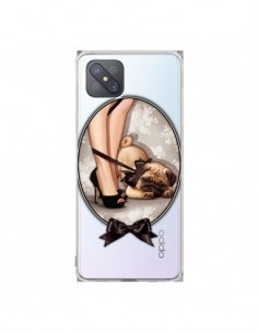 Coque Oppo Reno4 Z 5G Lady Jambes Chien Bulldog Dog Noeud...