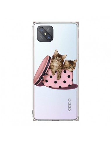 Coque Oppo Reno4 Z 5G Chaton Chat Kitten Boite Pois Transparente - Maryline Cazenave