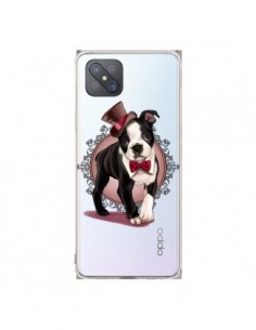 Coque Oppo Reno4 Z 5G Chien Bulldog Dog Gentleman Noeud...
