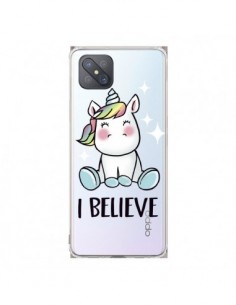 Coque Oppo Reno4 Z 5G Licorne I Believe Transparente -...