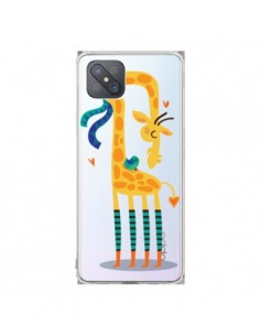 Coque Oppo Reno4 Z 5G L'oiseau et la Girafe Amour Love...