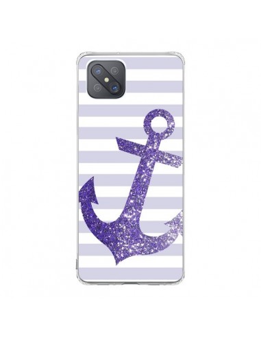 Coque Oppo Reno4 Z 5G Ancre Violet Navire - Monica Martinez