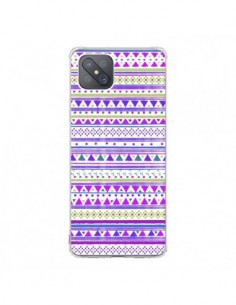 Coque Oppo Reno4 Z 5G Bandana Violet Azteque - Monica...