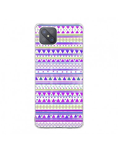 Coque Oppo Reno4 Z 5G Bandana Violet Azteque - Monica Martinez