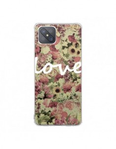 Coque Oppo Reno4 Z 5G Love Blanc Flower - Monica Martinez
