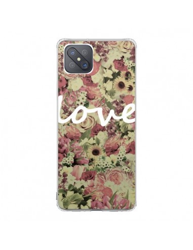 Coque Oppo Reno4 Z 5G Love Blanc Flower - Monica Martinez