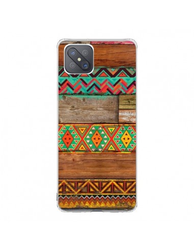 Coque Oppo Reno4 Z 5G Indian Wood Bois Azteque - Maximilian San