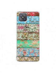 Coque Oppo Reno4 Z 5G Rococo Style Bois Fleur -...