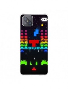 Coque Oppo Reno4 Z 5G Invatris Space Invaders Tetris Jeu...