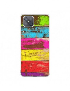 Coque Oppo Reno4 Z 5G Bois Coloré Vintage - Maximilian San