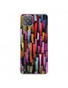 Coque Oppo Reno4 Z 5G Colorful Brushstrokes Black -...