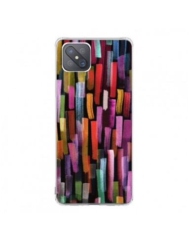 Coque Oppo Reno4 Z 5G Colorful Brushstrokes Black - Ninola Design