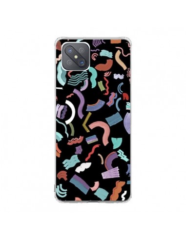 Coque Oppo Reno4 Z 5G Curly and Zigzag Stripes Black - Ninola Design