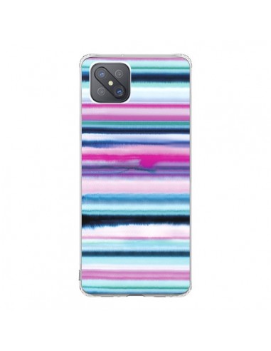 Coque Oppo Reno4 Z 5G Degrade Stripes Watercolor Pink - Ninola Design