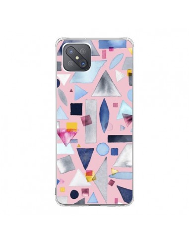 Coque Oppo Reno4 Z 5G Geometric Pieces Pink - Ninola Design