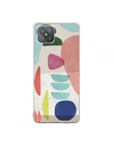 Coque Oppo Reno4 Z 5G Moody Geometry Multi White - Ninola Design