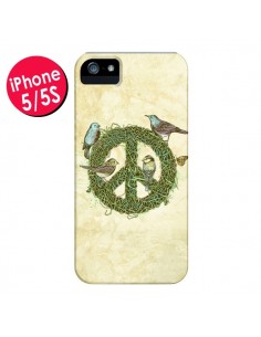 Coque Peace And Love Nature Oiseaux pour iPhone 5 et 5S - Rachel Caldwell