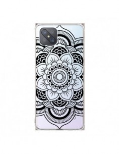 Coque Oppo Reno4 Z 5G Mandala Noir Azteque Transparente -...