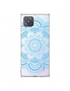 Coque Oppo Reno4 Z 5G Mandala Bleu Azteque Transparente -...