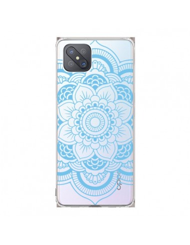 Coque Oppo Reno4 Z 5G Mandala Bleu Azteque Transparente - Nico