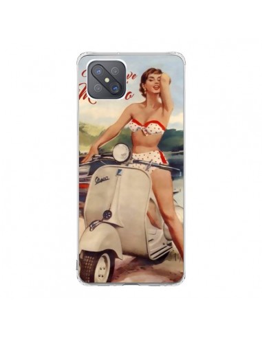 Coque Oppo Reno4 Z 5G Pin Up With Love From Monaco Vespa Vintage - Nico