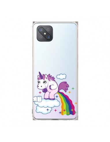 Coque Oppo Reno4 Z 5G Licorne Caca Arc en Ciel Transparente - Nico