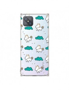 Coque Oppo Reno4 Z 5G Licorne et Nuages Transparente - Nico